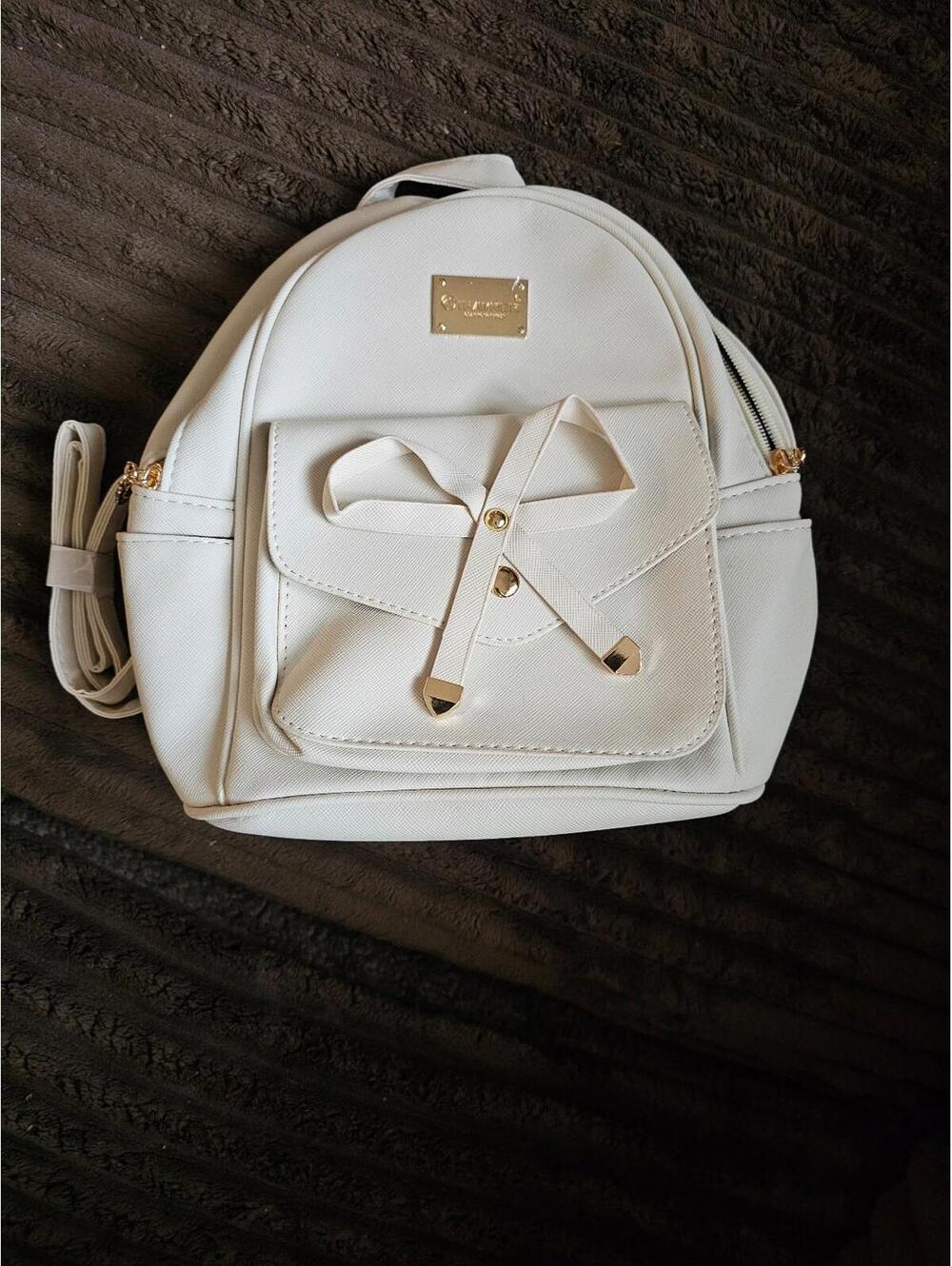 Cute Little White Backpack Purse
